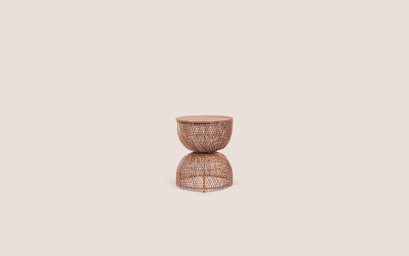 Wave Side Table Brown