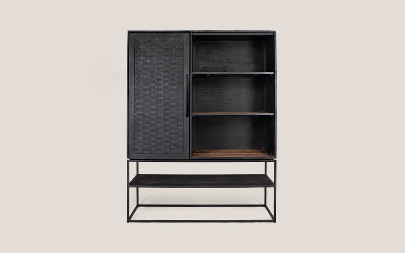 Karma Charcoal Cabinet 1 Door 3 Shelves 1 Open Rack (Missing Original Packaging)