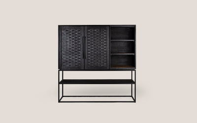 Karma Charcoal Cabinet 2 Doors 3 Shelves 1 Open Rack (Missing Original Packaging)